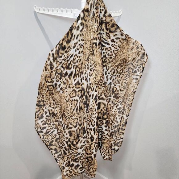 Leopard Brown Black animal pattern Scarf - Picture 2 of 4